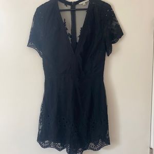 Haute Monde size M black lace romper